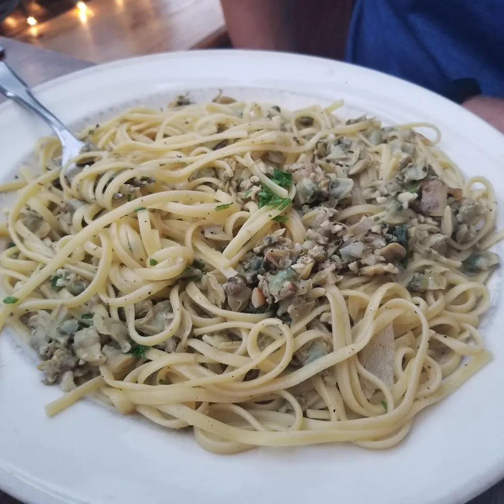 Clams over Linguine